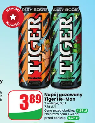Napój gazowany Tiger He-Man Mirabelka promocja w Dino