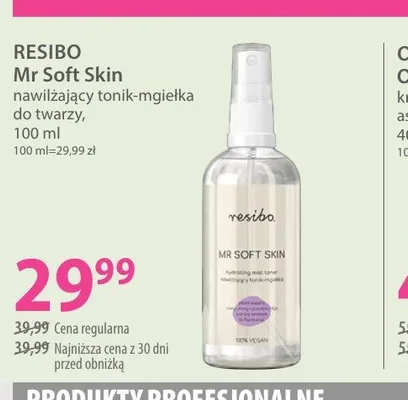 Nawilżający tonik-mgiełka do twarzy RESIBO Mr Soft Skin promocja w Hebe