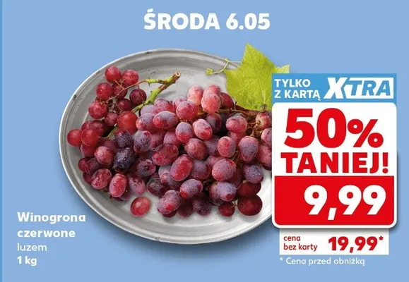 Winogrona czerwone luzem promocja w Kaufland
