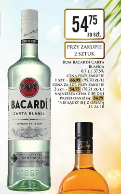 Rum Bacardi Carta Blanca promocja w Dino