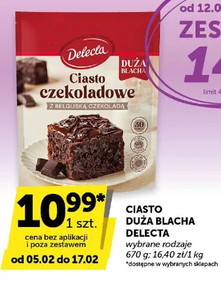 Ciasto czekoladowe Duża Blacha Delecta wybrane rodzaje promocja w ABC
