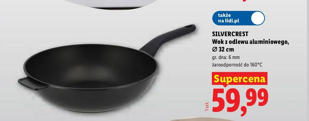 Wok z odlewu aluminiowego Silvercrest promocja w Lidl
