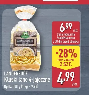 Kluski lane 4-jajeczne LANDFREUDE promocja w Aldi