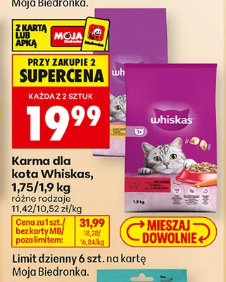 Karma dla kota Whiskas promocja w Biedronka