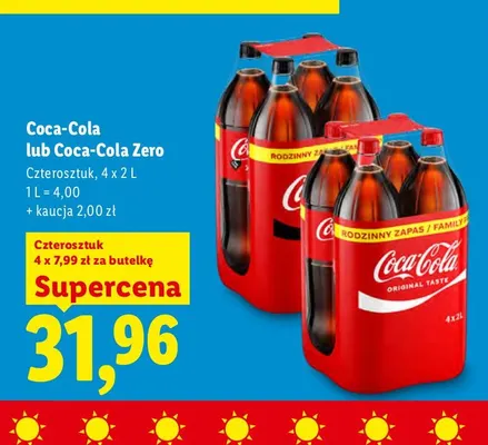 Napój gazowany Coca-Cola Zero 4-pak promocja w Lidl