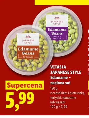 Edamame nasiona soi teriyaki Vitasia Japanese Style promocja w Lidl