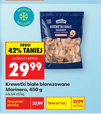 Krewetki białe blanszowane Marinero promocja w Biedronka