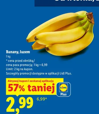 Banany luzem promocja w Lidl