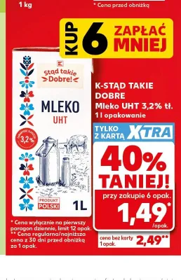 Mleko UHT 3,2% tł. K-Stąd takie Dobre promocja w Kaufland