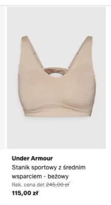 Stanik sportowy Under Armour z średnim wsparciem beżowy promocja w Lounge by Zalando