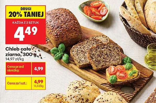Chleb całe ziarno promocja w Biedronka