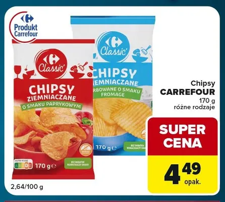 Chipsy ziemniaczane o smaku paprykowym Carrefour promocja w Globi