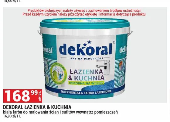 Farba lateksowa Dekoral Łazienka & Kuchnia promocja w Merkury Market