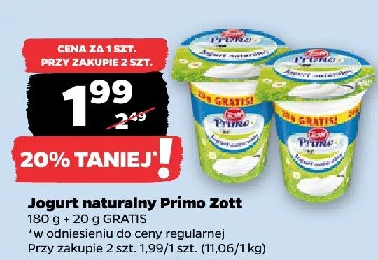 Jogurt naturalny promocja w Netto