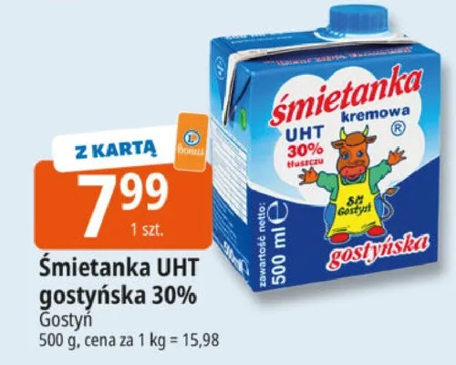 Śmietanka UHT gostyńska 30% promocja w Leclerc