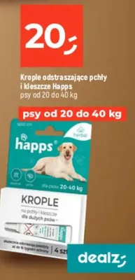Krople odstraszające pchły i kleszcze psy od 20 do 40 kg promocja w Dealz