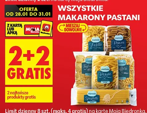 Makaron pastani Melissa różne rodzaje promocja w Biedronka