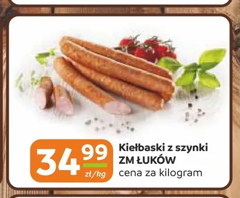 Kiełbaski z szynki ZM Łuków promocja w Gama