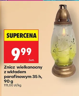 Znicz wielkanocny z wkładem parafinowym 35 h promocja w Biedronka
