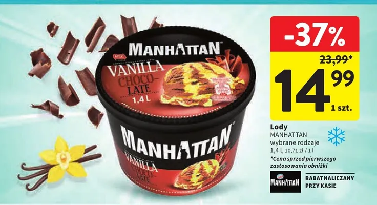 Lody Manhattan Vanilla Choco-Late promocja w Intermarche