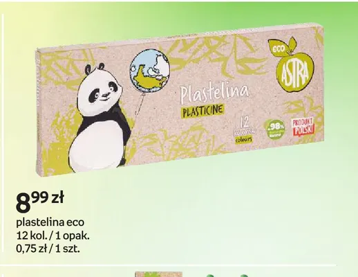 Plastelina eco 12 kolorów Astra promocja w Empik