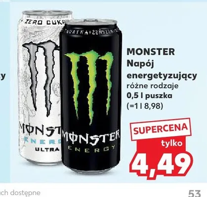 Napój energetyzujący Monster Energy 0,5l promocja w Kaufland