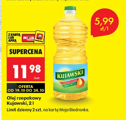 Olej rzepakowy Kujawski promocja w Biedronka