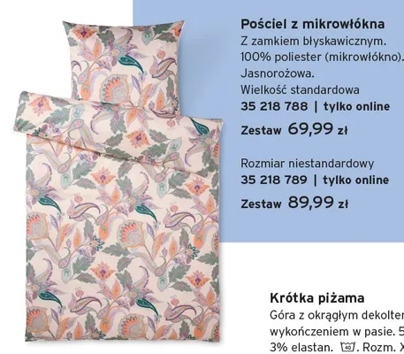 Pościel z mikrowłókna jasnoróżowa rozmiar niestandardowy promocja w Tchibo