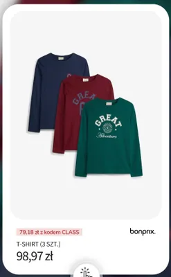 T-shirt bonprix 3-pak promocja w bonprix