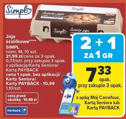 Jaja ściółkowe promocja w Carrefour