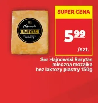 Ser Hajnowski Rarytas mleczna mozaika bez laktozy w plastrach promocja w API Market