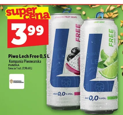 Piwo bezalkoholowe Lech dragon fruit grape promocja w TOPAZ