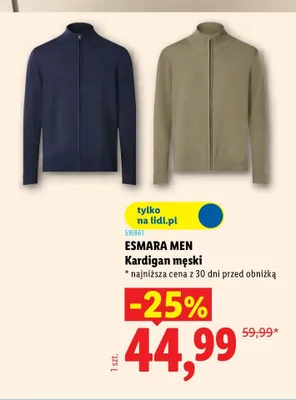 Kardigan męski promocja w Lidl