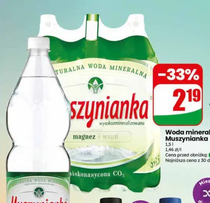 Woda mineralna niskonasycona Muszynianka promocja w Dino