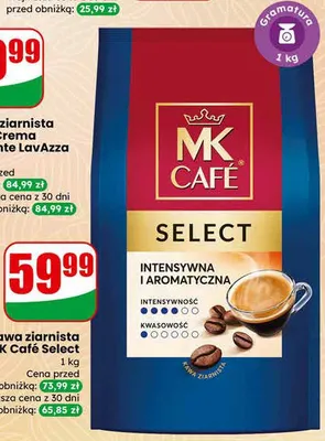 Kawa ziarnista Select 1 kg promocja w Dino
