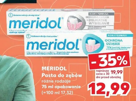 Pasta do zębów Meridol Ochrona Dziąseł Delikatne Wybielanie promocja w Kaufland