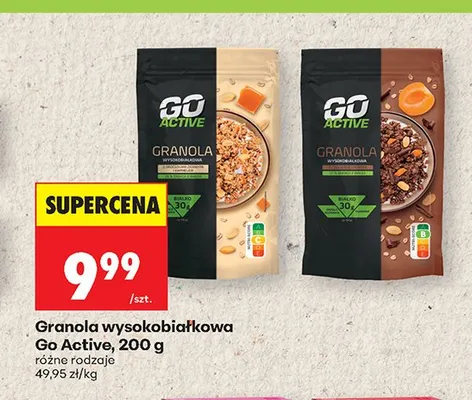 Granola wysokobiałkowa Go Active 200g promocja w Biedronka