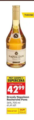 Brandy Napoleon Recherché Pons promocja w Biedronka