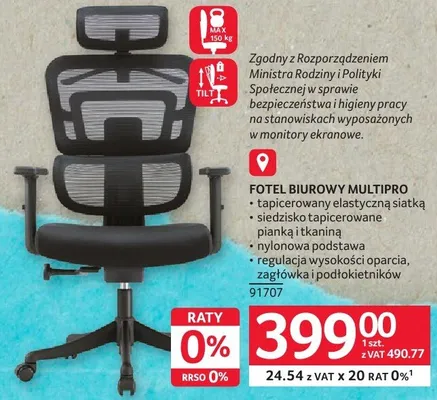 Fotel biurowy Multipro promocja w Selgros