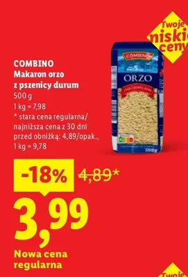 Makaron orzo z pszenicy durum promocja w Lidl