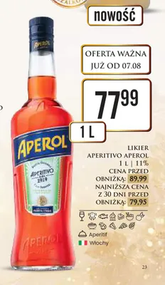 Likier Aperitivo Aperol promocja w Dino