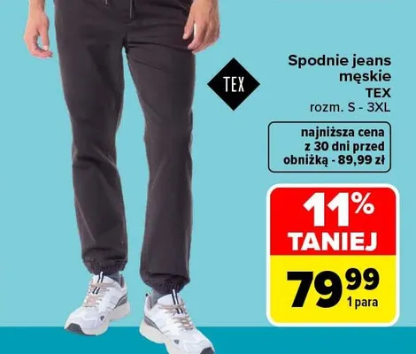 Spodnie jeans męskie TEX promocja w Carrefour