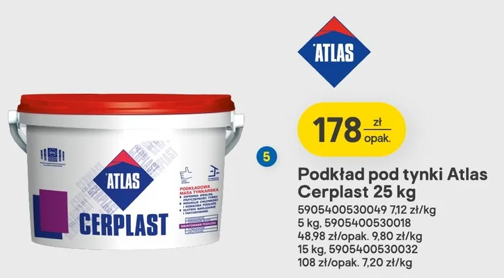 Podkład pod tynki Atlas Cerplast promocja w Castorama
