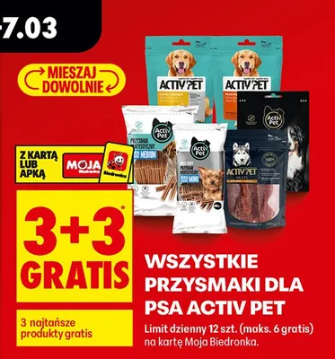 Wszystkie przysmaki dla psa 3+3 GRATIS promocja w Biedronka