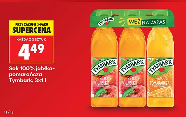 Sok 100% jabłko promocja w Biedronka