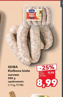 Kiełbasa biała surowa Skiba promocja w Kaufland