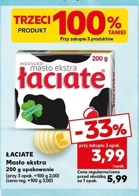 Masło ekstra Łaciate promocja w Kaufland