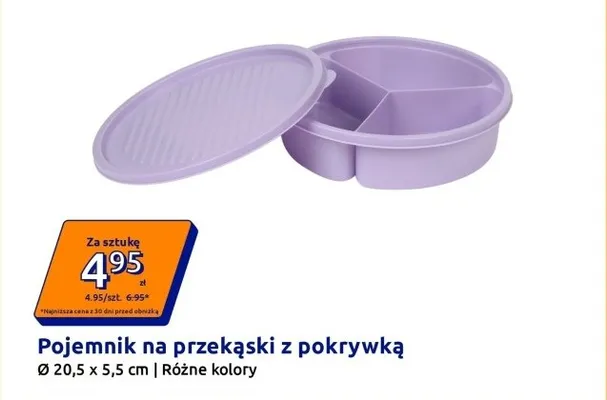 Pojemnik na przekąski z pokrywką promocja w Action