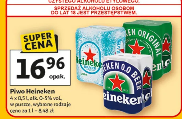 Piwo Heineken 0,0% promocja w Auchan