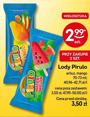 Lody Pirulo mango promocja w Żabka